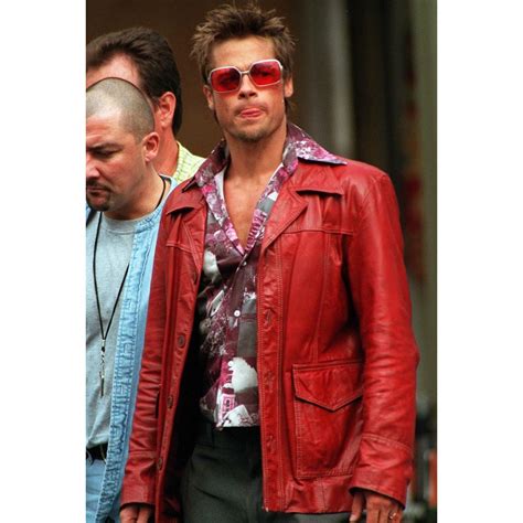 tyler durden red leather jacket